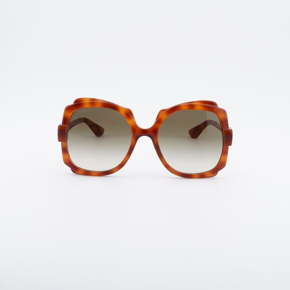 Gucci GG1431S 002 Sunglasses Havana Square Frame, Brown Lenses main image 8